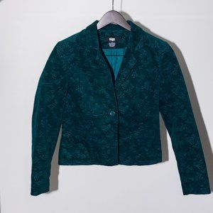 Togo Emerald Green cropped blazer